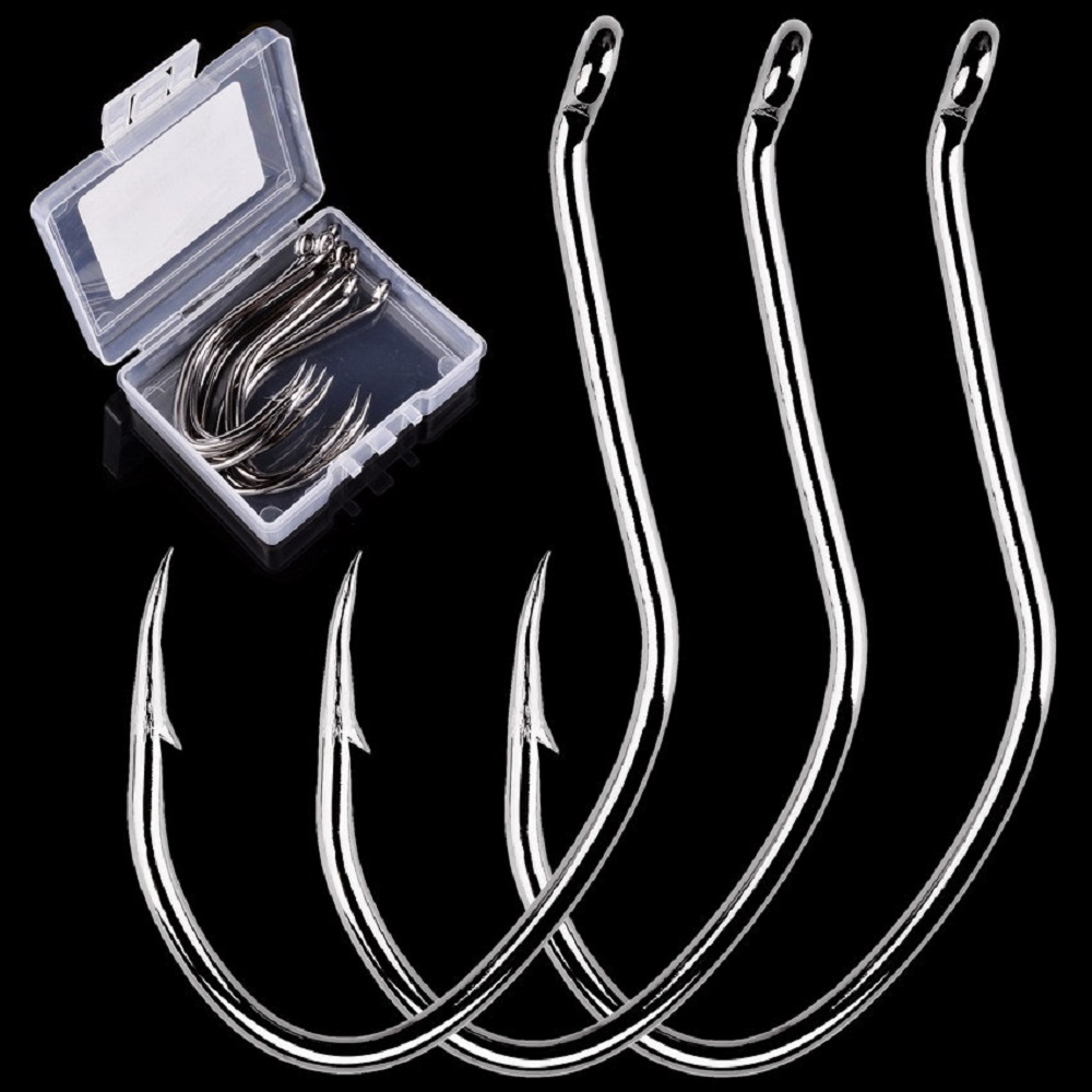 Fishing Hook Offset - 10pcs/Box Barbed Catfish Fishing Hooks High