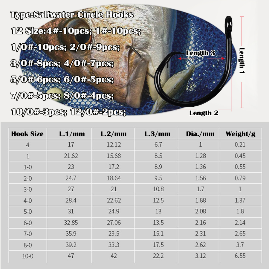 Circle Hooks 3X Strong Saltwat - đánh giá và giá Fishing Hook Offset