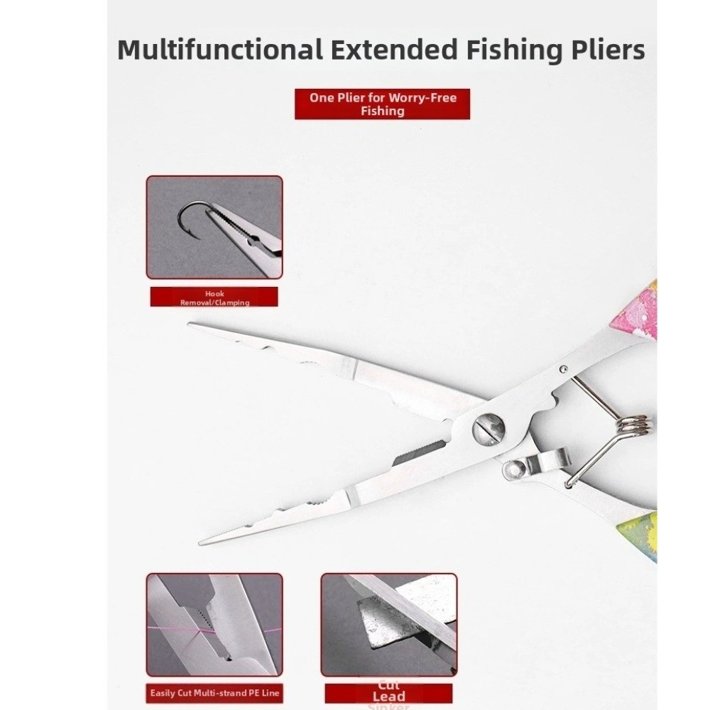 3CR13 Steel Fishing Pliers Mul - đánh giá và giá Fishing Hook Size